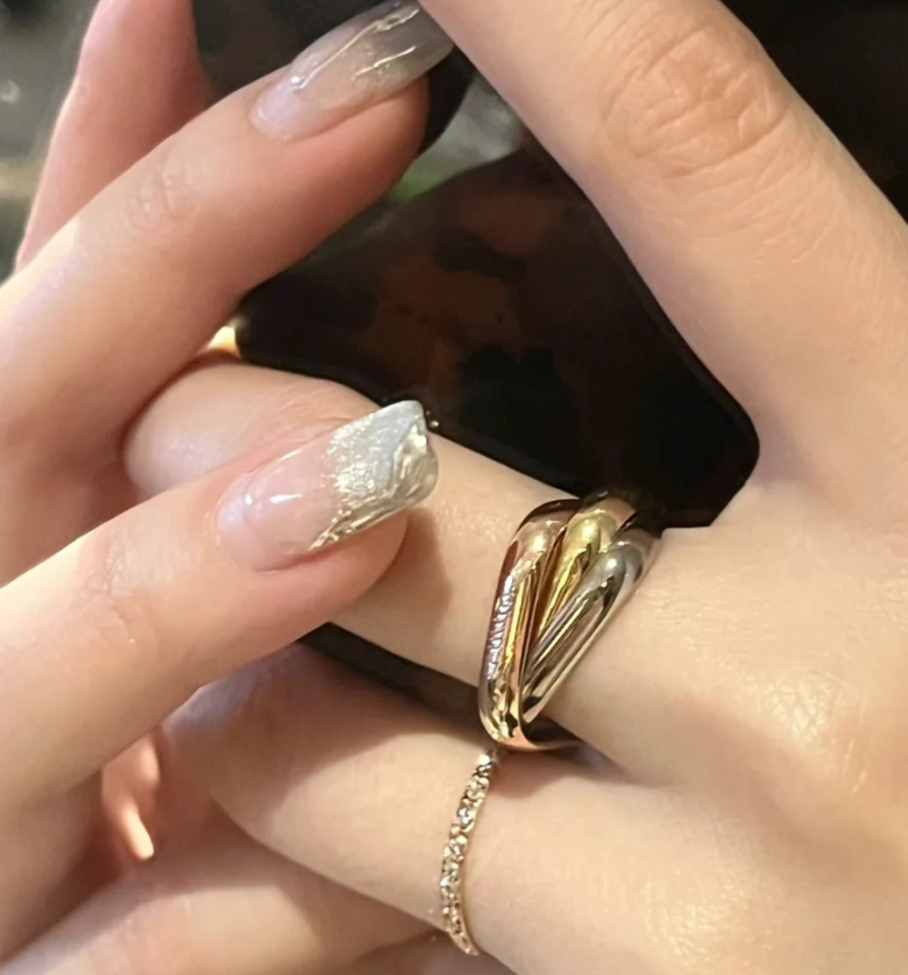 [Clover Jewelery]TRINITY RING GOLD PINK GOLD SILVER