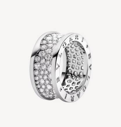 [Clover Jewelery]ZERO 1 WITH PAVED DIAMONDS ON THE SPIRAL RING