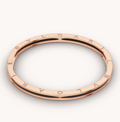 [Clover Jewelery]ZERO 1 PINK GOLD WITH BLACK CERAMIC BRACELET
