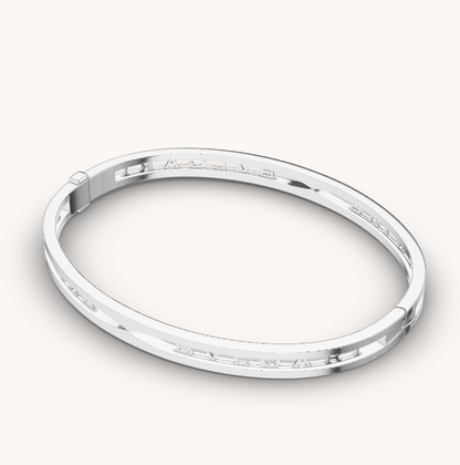 [Clover Jewelery]ZERO 1 SPIRAL LOGO SILVER BRACELET