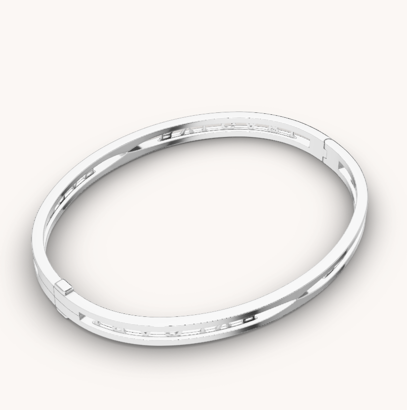 [Clover Jewelery]ZERO 1 SPIRAL LOGO SILVER BRACELET