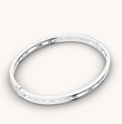 [Clover Jewelery]ZERO 1 SPIRAL LOGO SILVER BRACELET