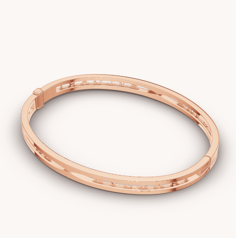 [Clover Jewelery]ZERO 1 SPIRAL LOGO PINK GOLD BRACELET