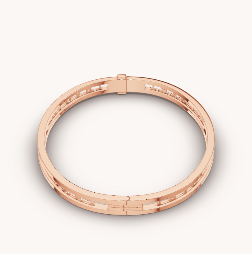 [Clover Jewelery]ZERO 1 SPIRAL LOGO PINK GOLD BRACELET