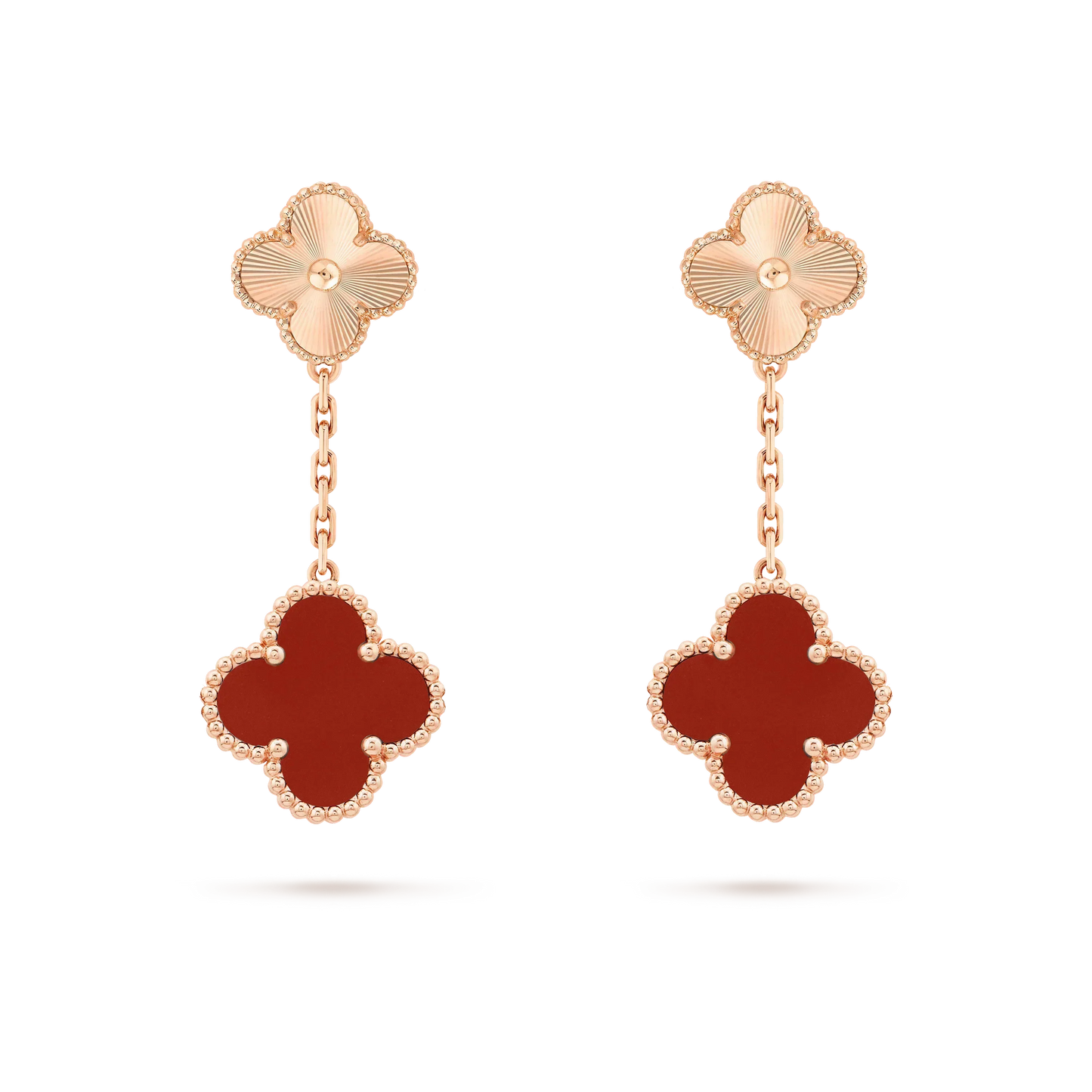 [Clover Jewelery]CLOVER 2 MOTIF  LASER CARNELIAN EARRINGS