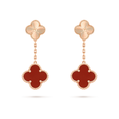 [Clover Jewelery]CLOVER 2 MOTIF  LASER CARNELIAN EARRINGS