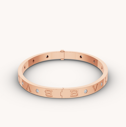 [Clover Jewelery]ZERO 1 PINK GOLD 12 DIAMONDS BRACELET
