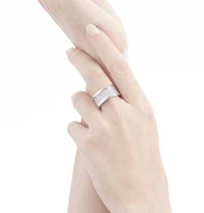 [Clover Jewelery]ZERO 1 WITH PAVED DIAMONDS ON THE SPIRAL RING