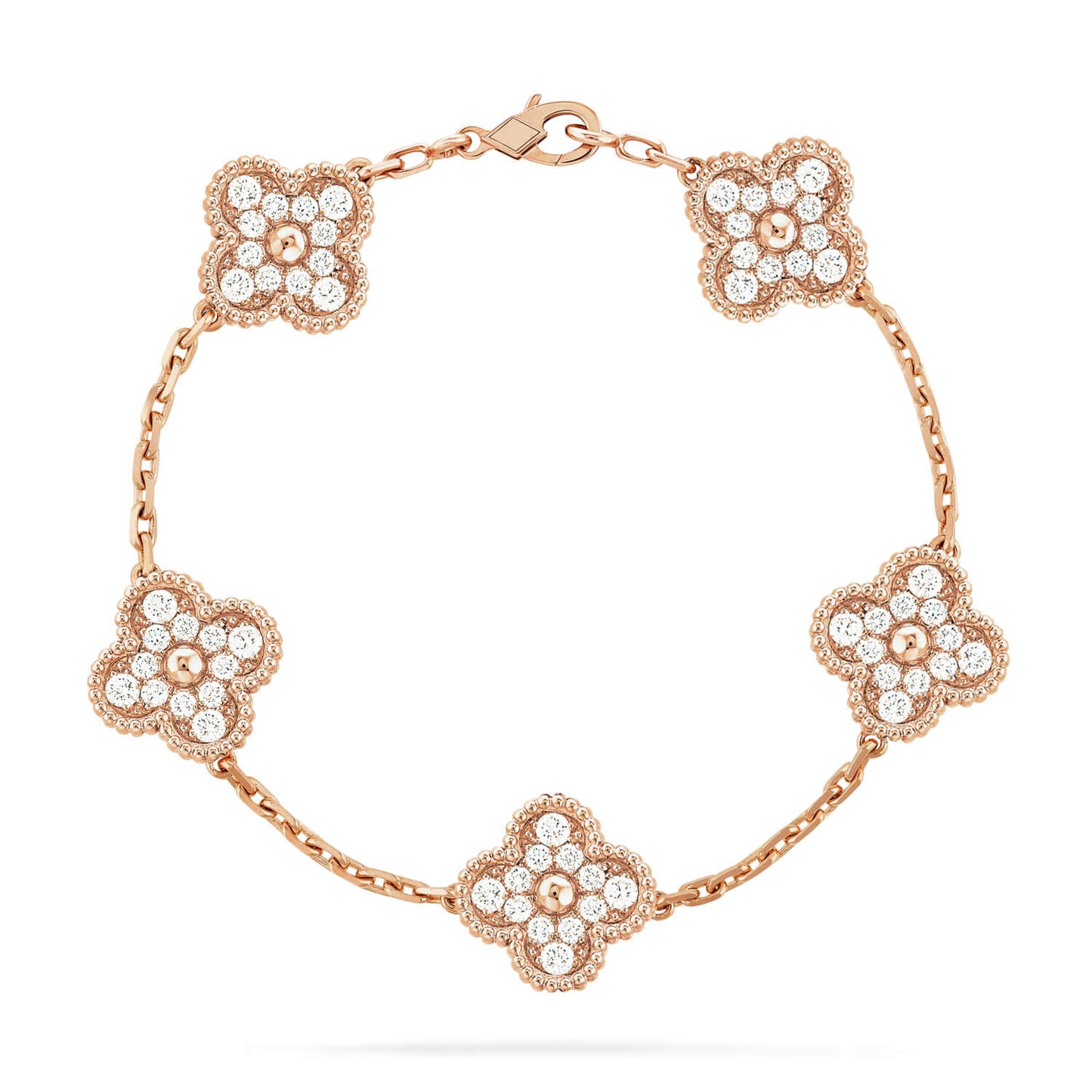 [Clover Jewelery]CLOVER 5 MOTIFS  FULL DIAMOND BRACELET