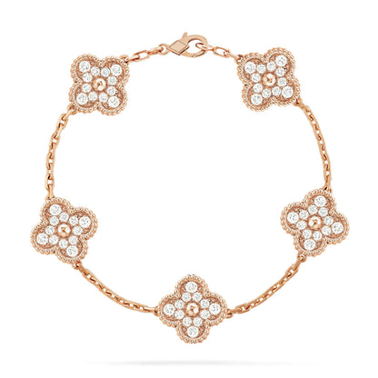 [Clover Jewelery]CLOVER 5 MOTIFS  FULL DIAMOND BRACELET