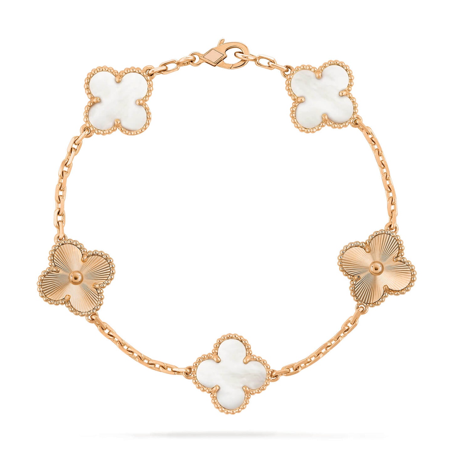 [Clover Jewelery]CLOVER 5 MOTIF WHITE MOP LASER BRACELET