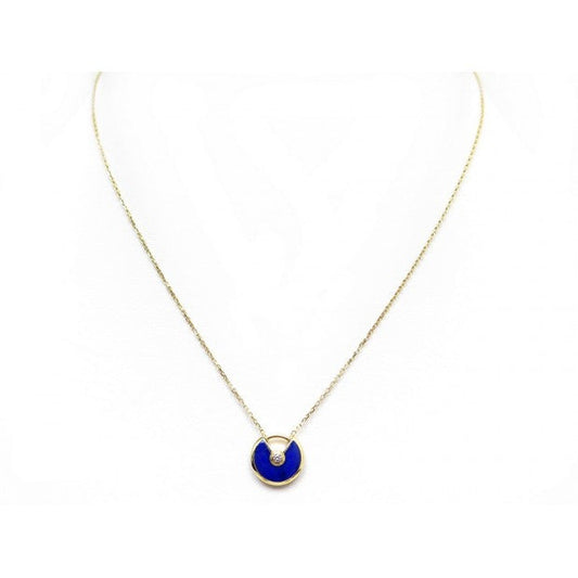 [Clover Jewelery]AMULETTE ROSE GOLD AGATE NECKLACE