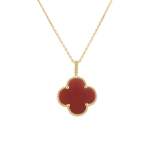 [Clover Jewelery]CLOVER 25MM NECKLACE GOLD CARNELIAN