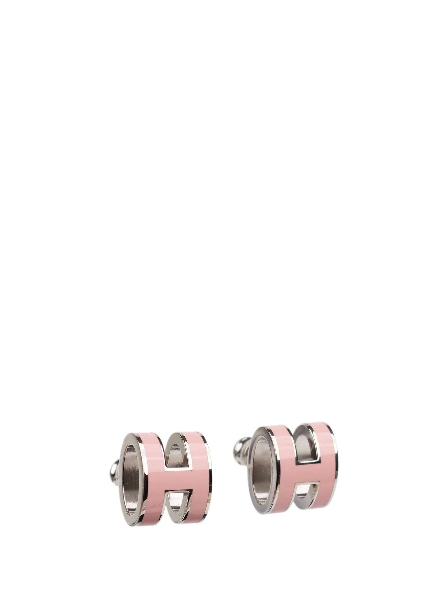 [Clover Jewelery]MINI POP H SILVER EARRINGS PINK
