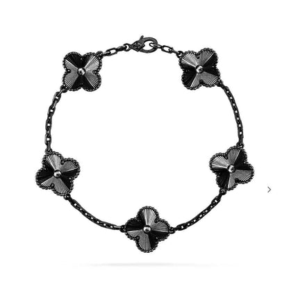 [Clover Jewelery]CLOVER 5 MOTIF BLACK BRACELET