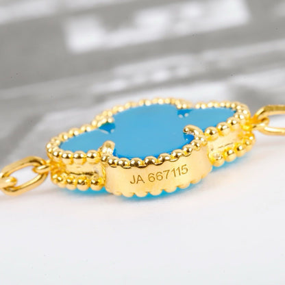 [Clover Jewelery]CLOVER 5 MOTIFS TURQUOISE BRACELET