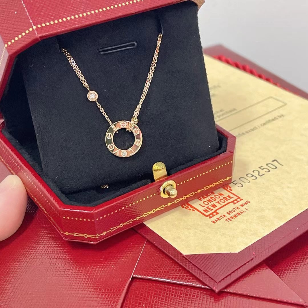 [Clover Jewelery]LOVE NECKLACE 16MM 2 DIAMONDS