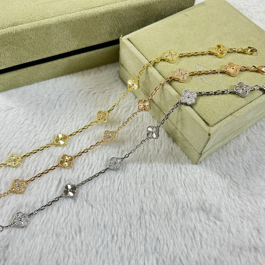 [Clover Jewelery]CLOVER 6 MOTIF DIAMOND LASER BRACELET