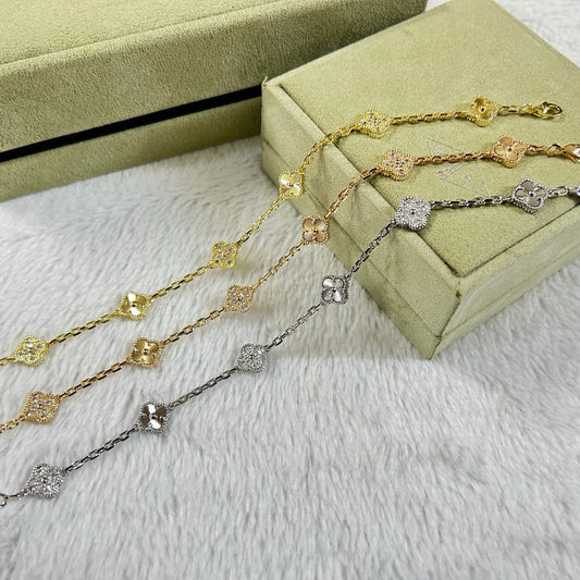 [Clover Jewelery]CLOVER 6 MOTIF DIAMOND LASER BRACELET