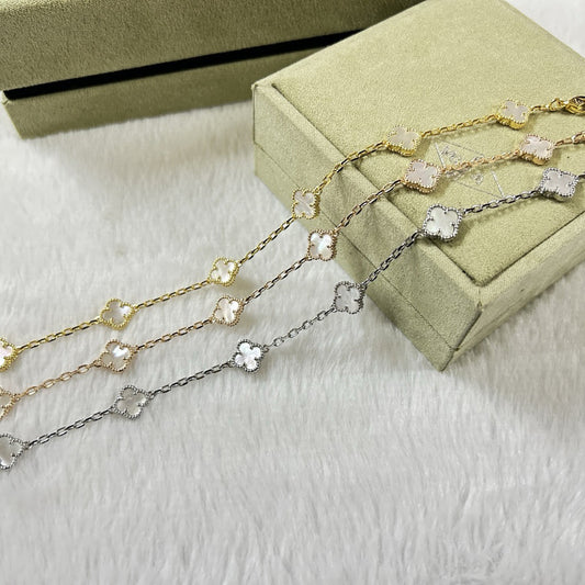 [Clover Jewelery]CLOVER 6 MOTIF WHITE MOP BRACELET