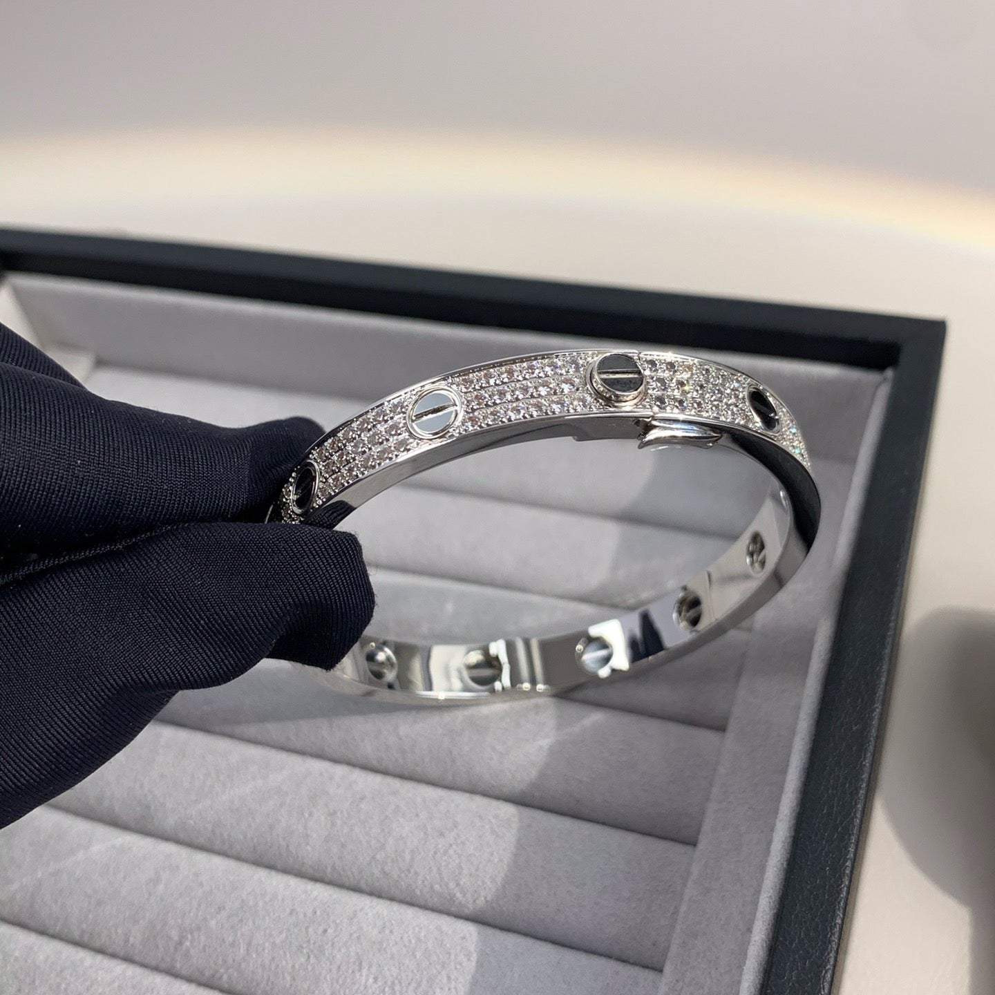 [Clover Jewelery]LOVE BRACELET 6.1MM DIAMOND-PAVED CERAMIC