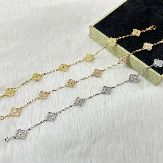 [Clover Jewelery]CLOVER 6 MOTIF DIAMOND BRACELET