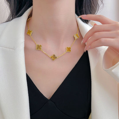 [Clover Jewelery]CLOVERS THE 10-MOTIFS TIGER EYE NECKLACE