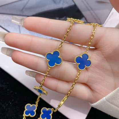 [Clover Jewelery]CLOVERS THE 10-MOTIFS BLUE AGATE NECKLACE