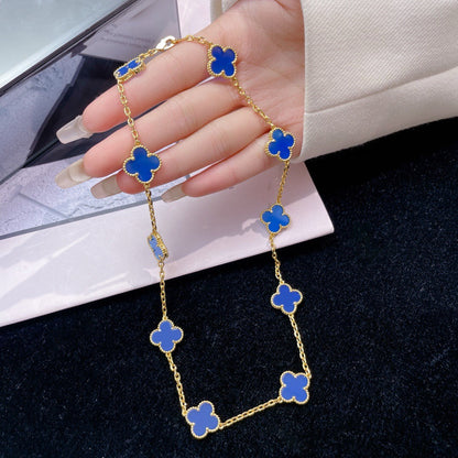 [Clover Jewelery]CLOVERS THE 10-MOTIFS BLUE AGATE NECKLACE