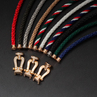 [Clover Jewelery]FORCE LARGE HORSESHOE HALF DIAMOND BRACELET ROSE GOLD