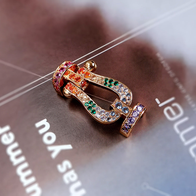 [Clover Jewelery]FORCE LARGE HORSESHOE  COLORED DIAMOND BRACELET ROSE GOLD