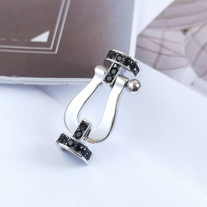 [Clover Jewelery]FORCE LARGE HORSESHOE BLACK DIAMOND BRACELET SILVER