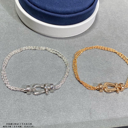 [Clover Jewelery]FORCE SMALL HORSESHOE  DIAMOND CHAIN ROPE BRACELET