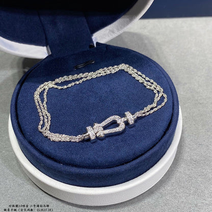 [Clover Jewelery]FORCE SMALL HORSESHOE  DIAMOND CHAIN ROPE BRACELET