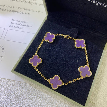 [Clover Jewelery]CLOVER  5 MOTIFS  PURPLE VIOLET BRACELET