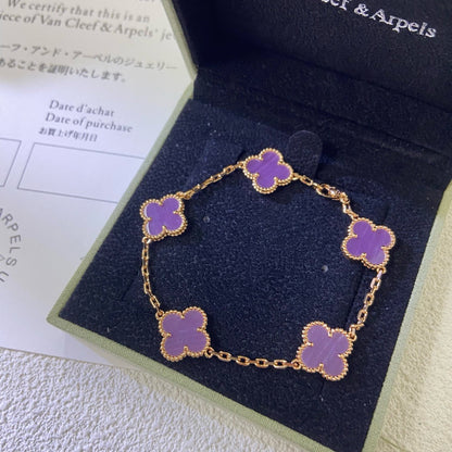 [Clover Jewelery]CLOVER  5 MOTIFS  PURPLE VIOLET BRACELET