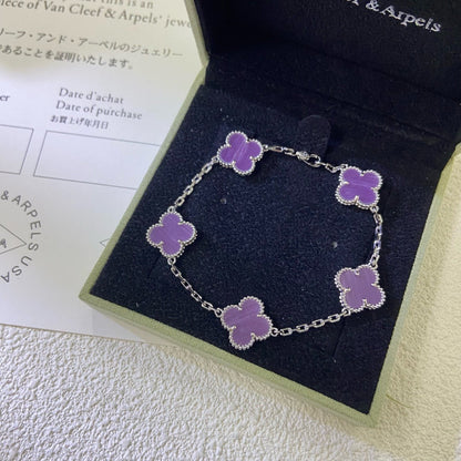 [Clover Jewelery]CLOVER  5 MOTIFS  PURPLE VIOLET BRACELET