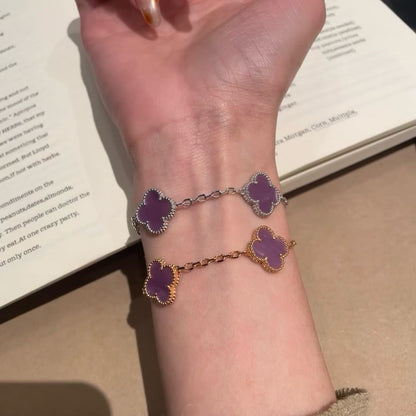 [Clover Jewelery]CLOVER  5 MOTIFS  PURPLE VIOLET BRACELET