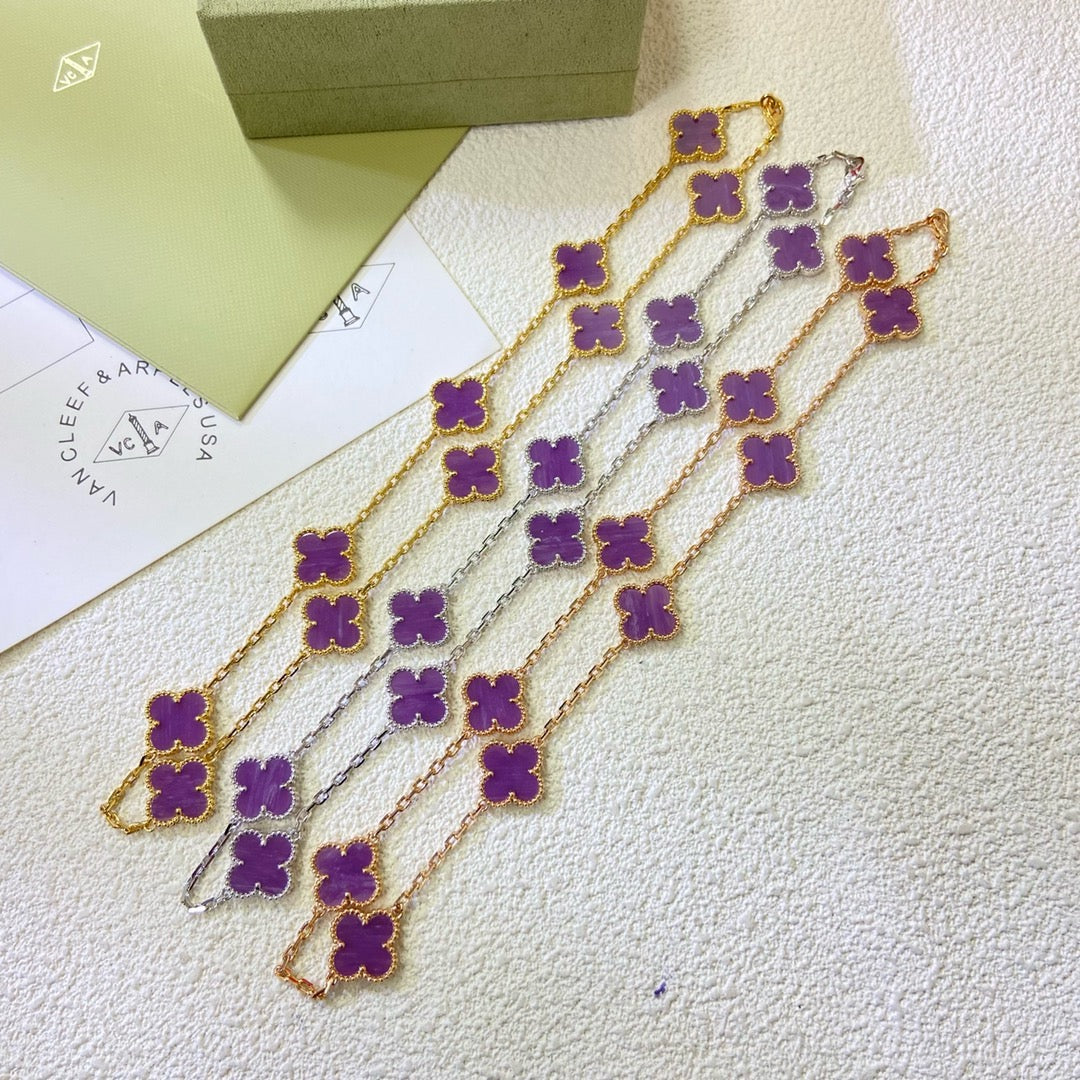[Clover Jewelery]CLOVER 10 MOTIFS  PURPLE VIOLET  NECKLACE
