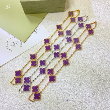 [Clover Jewelery]CLOVER 10 MOTIFS  PURPLE VIOLET  NECKLACE