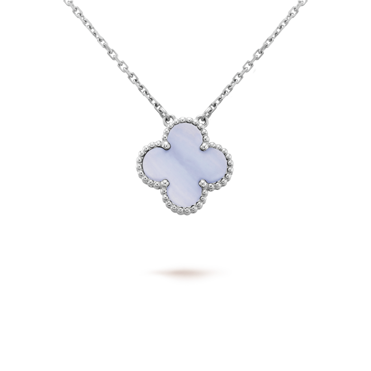 [Clover Jewelery]CLOVER 15MM BLUE CHALCEDONY NECKLACE SILVER