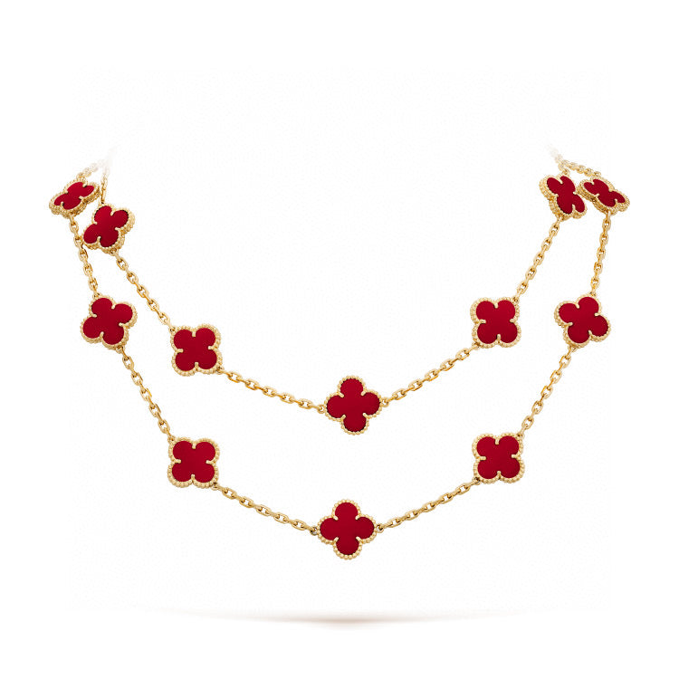 [Clover Jewelery]CLOVER 20 MOTIFS CARNELIAN NECKLACE