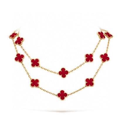 [Clover Jewelery]CLOVER 20 MOTIFS CARNELIAN NECKLACE