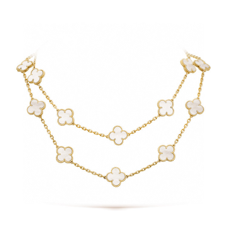 [Clover Jewelery]CLOVER 20 MOTIFS WHITE MOP NECKLACE