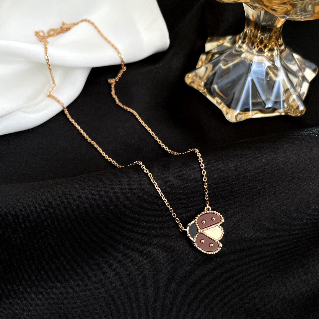[Clover Jewelery]LUCKY  CARNELIANS LADYBUG NECKLACE