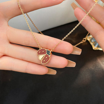 [Clover Jewelery]LUCKY  CARNELIANS LADYBUG NECKLACE