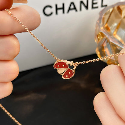 [Clover Jewelery]LUCKY  CARNELIANS LADYBUG NECKLACE