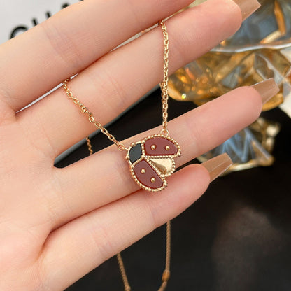 [Clover Jewelery]LUCKY  CARNELIANS LADYBUG NECKLACE