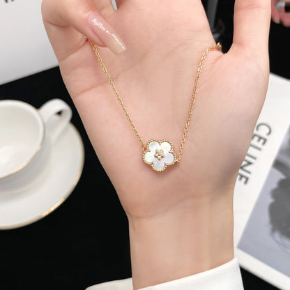 [Clover Jewelery]LUCKY  WHITE MOP  PLUM BLOSSOM NECKLACE