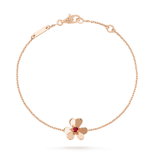 [Clover Jewelery]FRIVOLE GOLD FLOWER PINK MALACHITE BRACELET